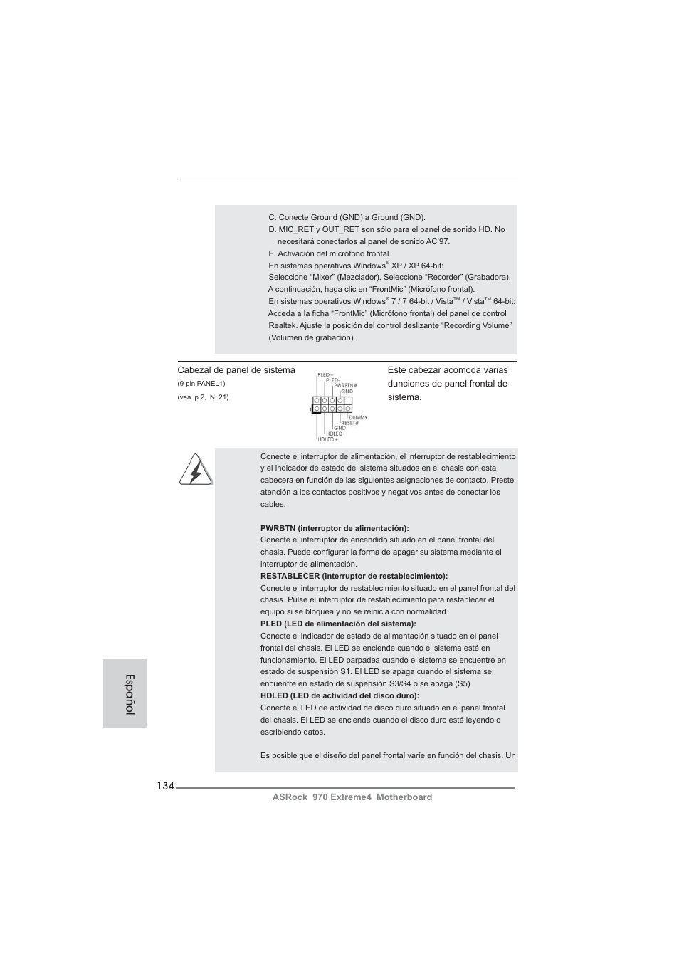 Español | ASRock 970 Extreme4 User Manual | Page 134 / 283