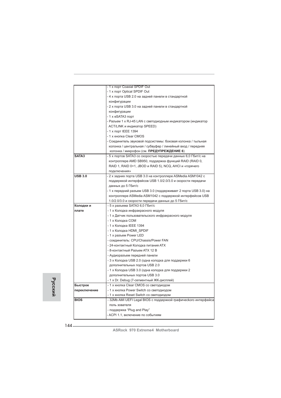 Ру сский | ASRock 970 Extreme4 User Manual | Page 144 / 283