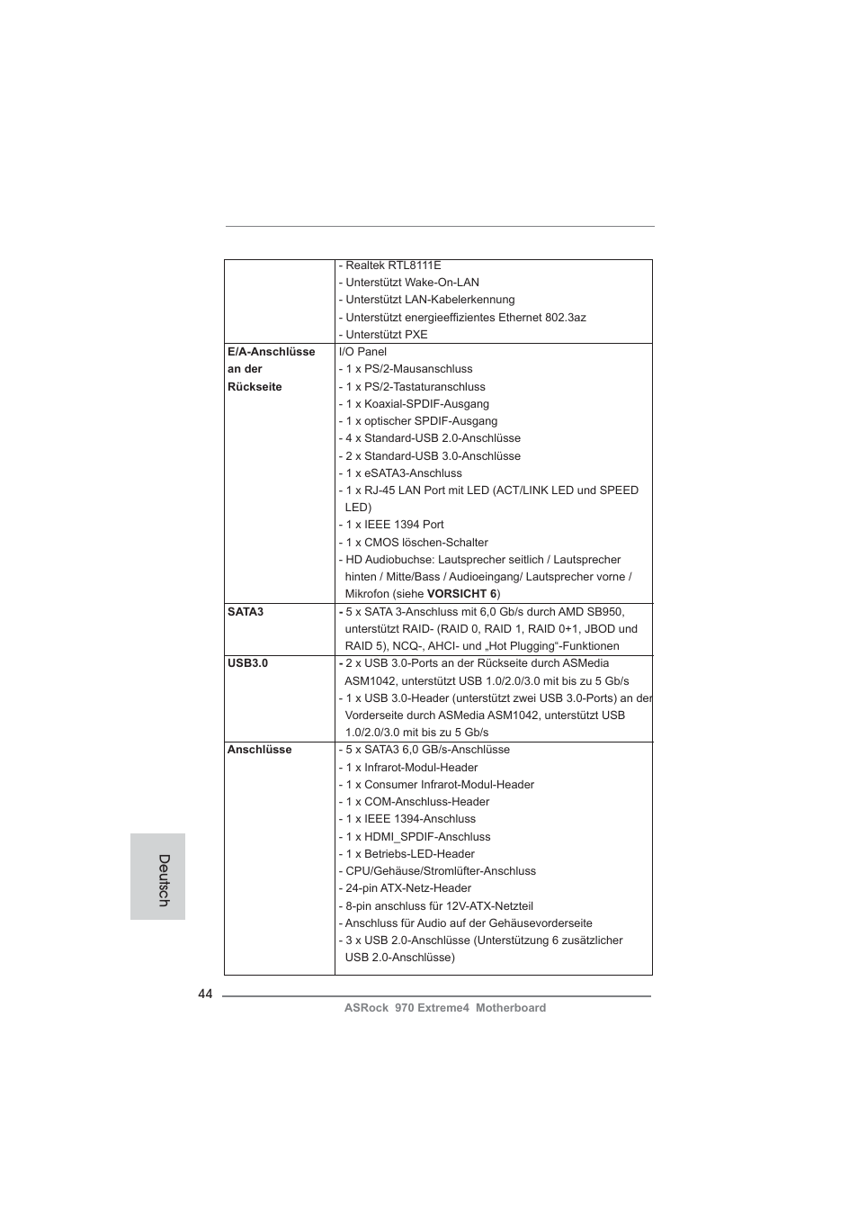 Deutsch | ASRock 970 Extreme4 User Manual | Page 44 / 283