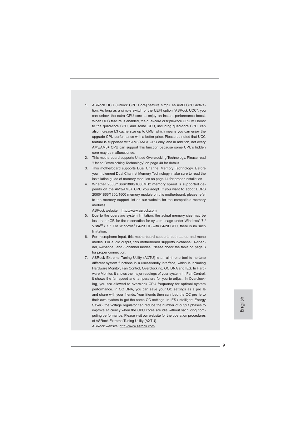 Caution, English | ASRock 970 Extreme4 User Manual | Page 9 / 283