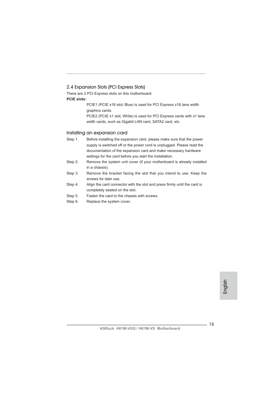 ASRock H61M-VS User Manual | Page 15 / 144