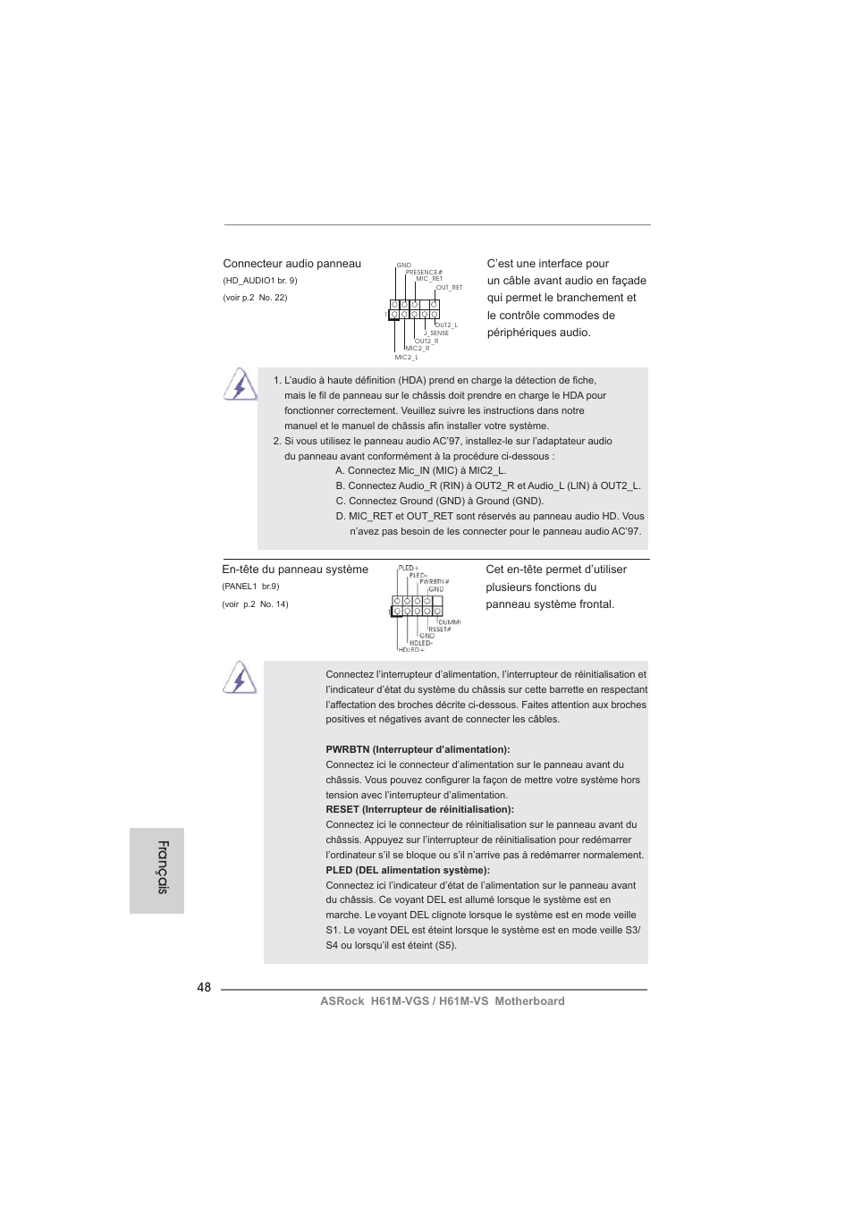 Français | ASRock H61M-VS User Manual | Page 48 / 144