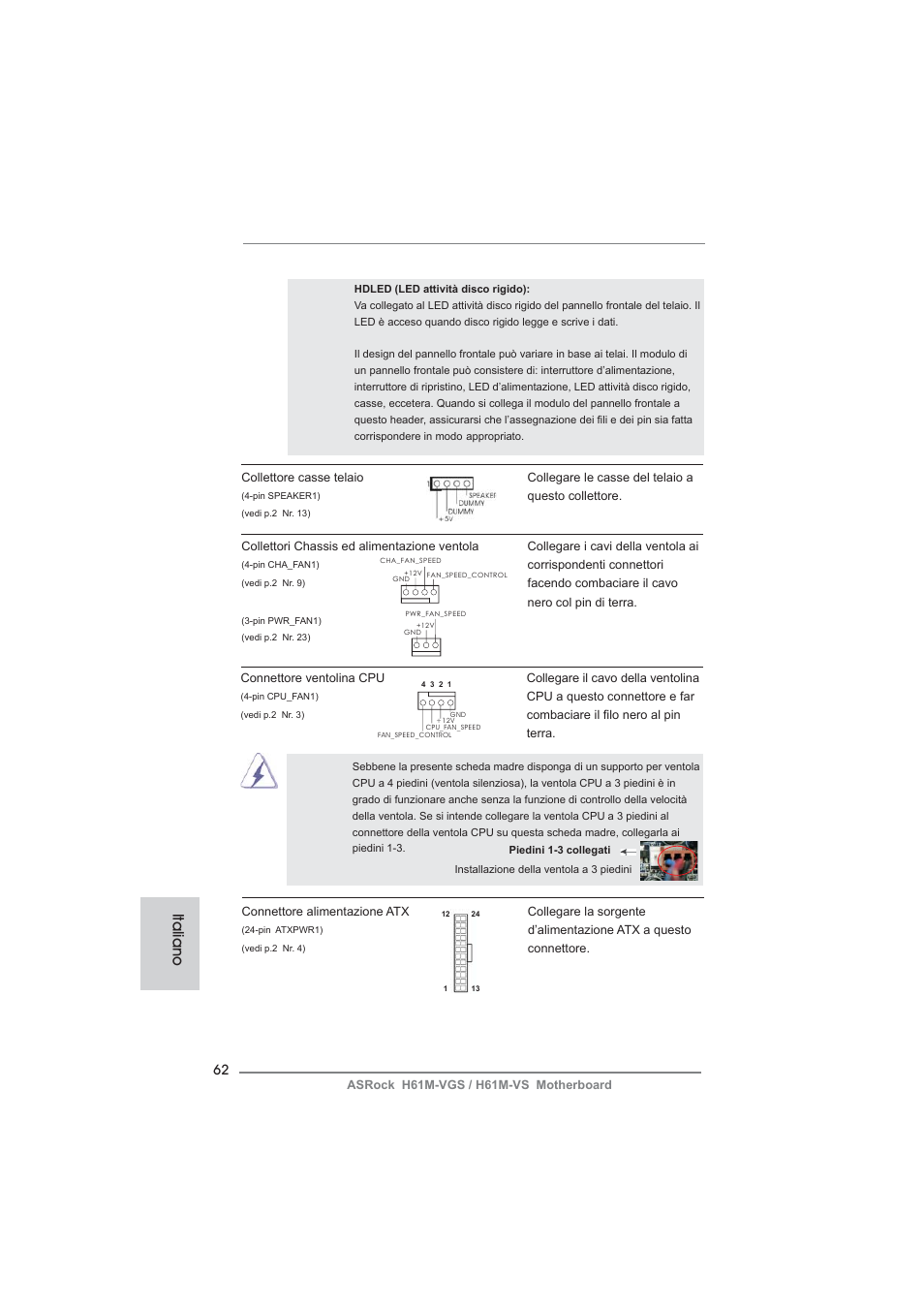Italiano | ASRock H61M-VS User Manual | Page 62 / 144