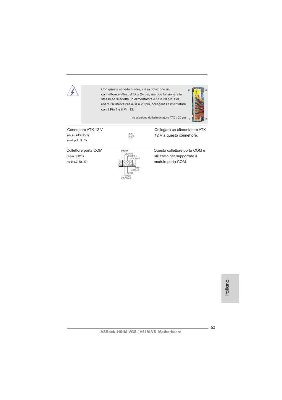 Italiano | ASRock H61M-VS User Manual | Page 63 / 144