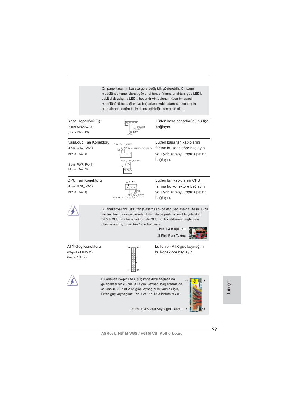 Türkçe | ASRock H61M-VS User Manual | Page 99 / 144