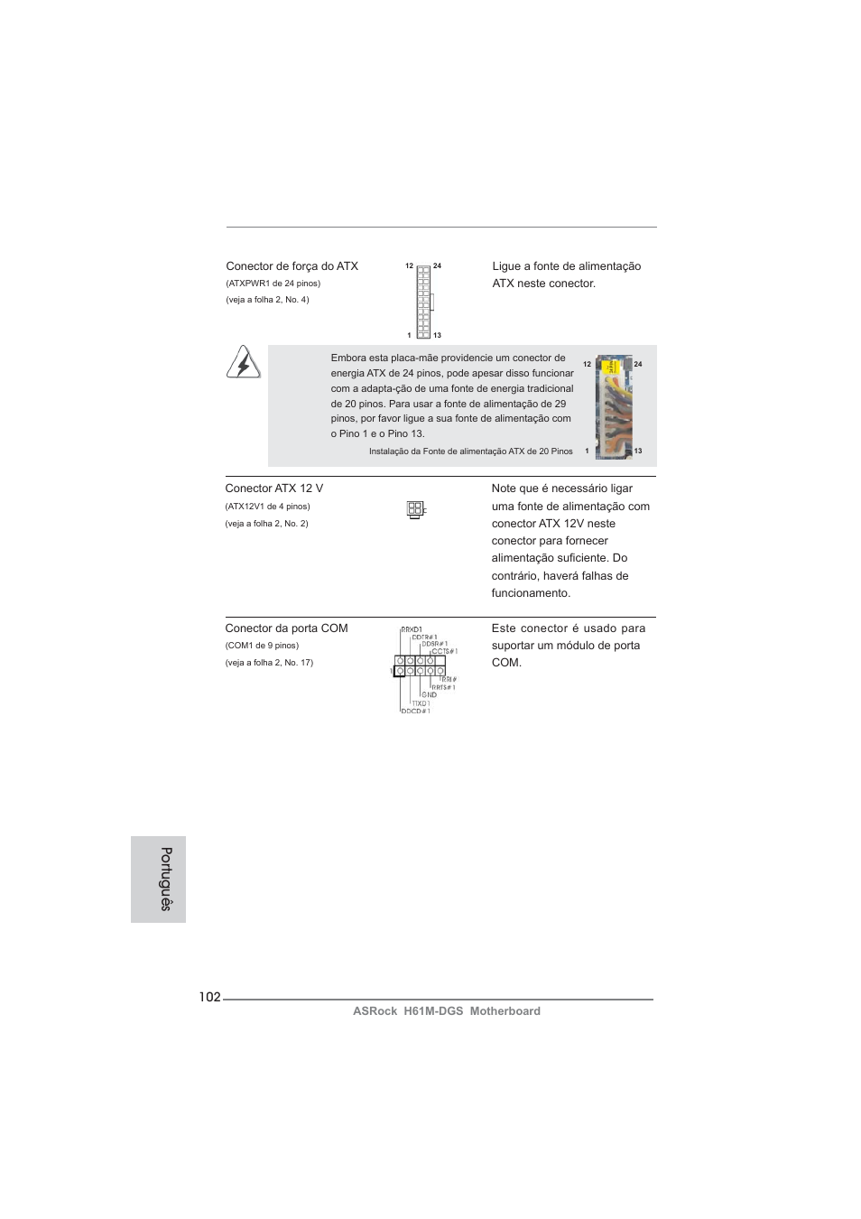 Po rtuguês | ASRock H61M-DGS User Manual | Page 102 / 165