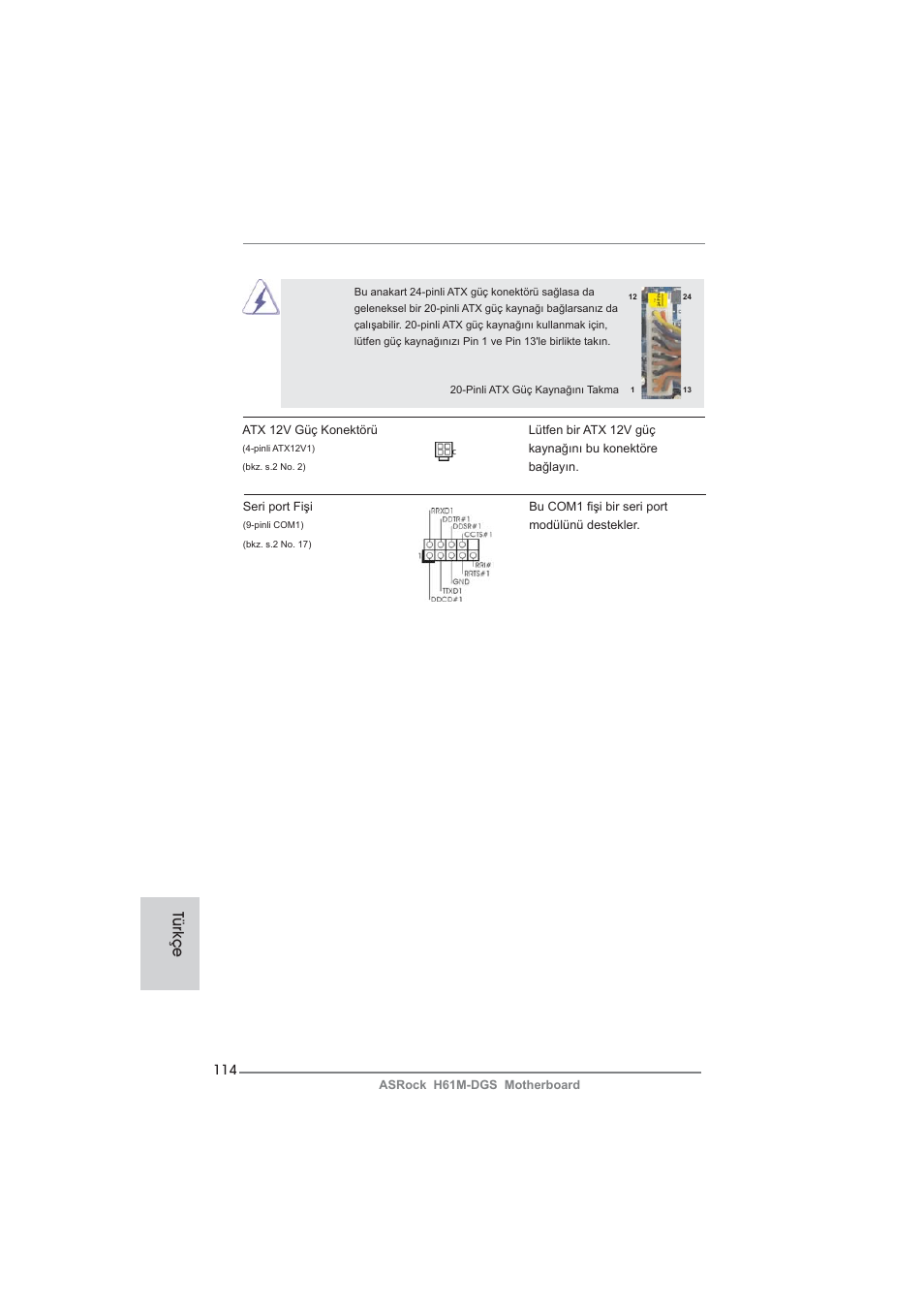 Türkçe | ASRock H61M-DGS User Manual | Page 114 / 165