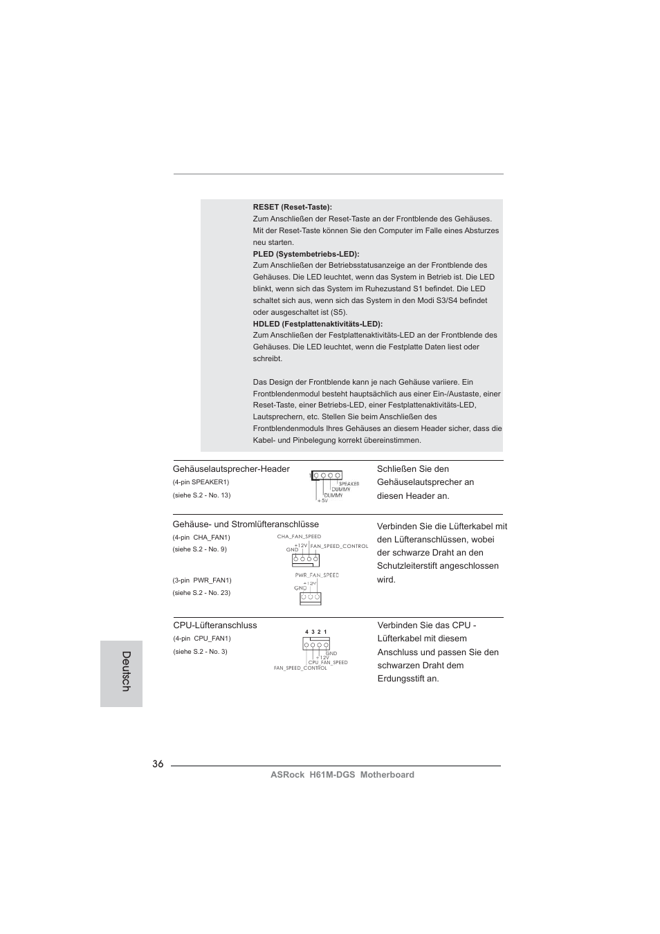 Deutsch | ASRock H61M-DGS User Manual | Page 36 / 165