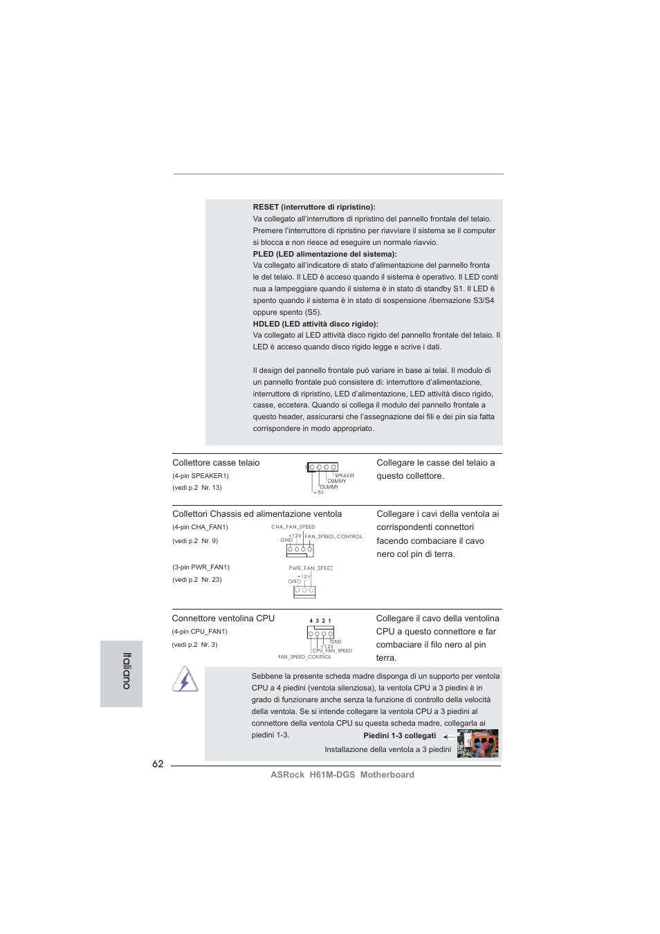 Italiano | ASRock H61M-DGS User Manual | Page 62 / 165