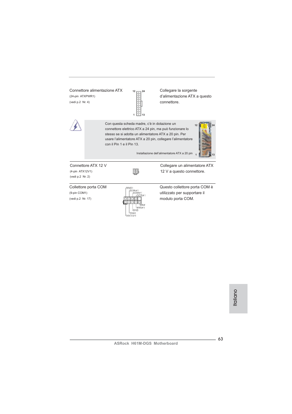 Italiano | ASRock H61M-DGS User Manual | Page 63 / 165