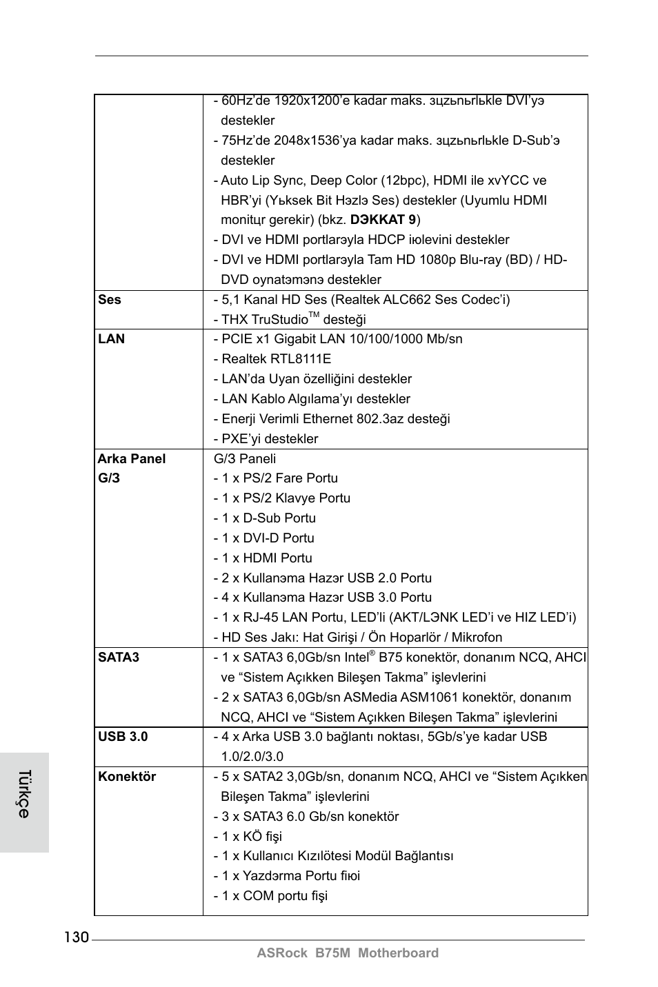 Türkçe | ASRock B75M User Manual | Page 130 / 204