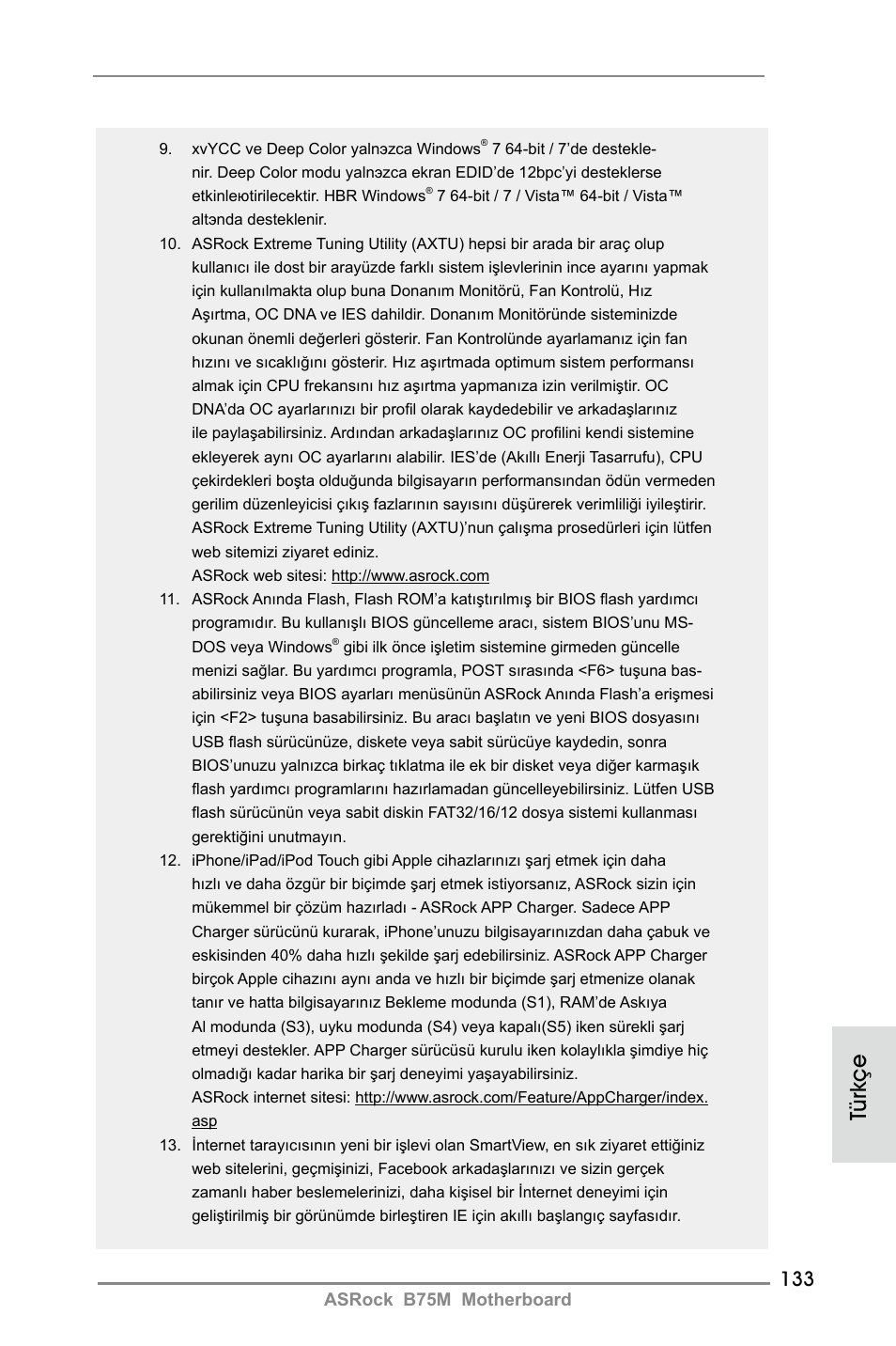 Türkçe | ASRock B75M User Manual | Page 133 / 204