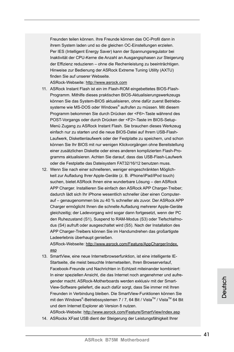 Deutsch | ASRock B75M User Manual | Page 41 / 204