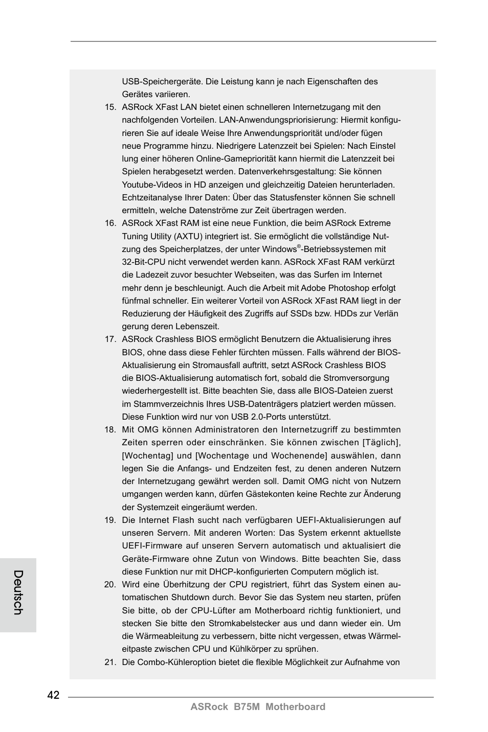 Deutsch | ASRock B75M User Manual | Page 42 / 204