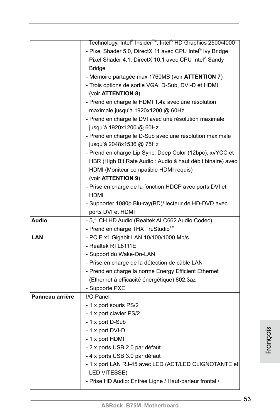 Français | ASRock B75M User Manual | Page 53 / 204