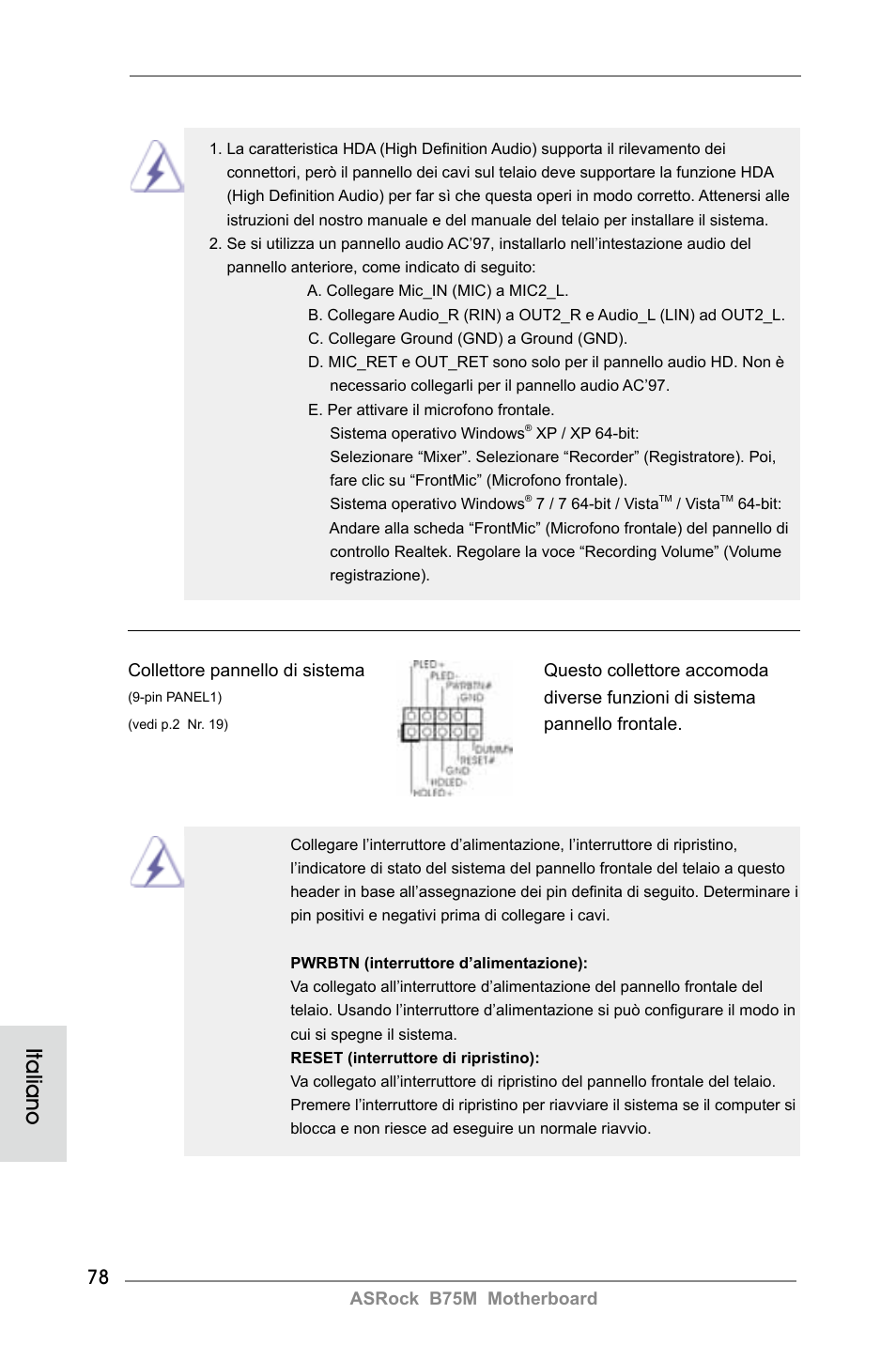 Italiano | ASRock B75M User Manual | Page 78 / 204