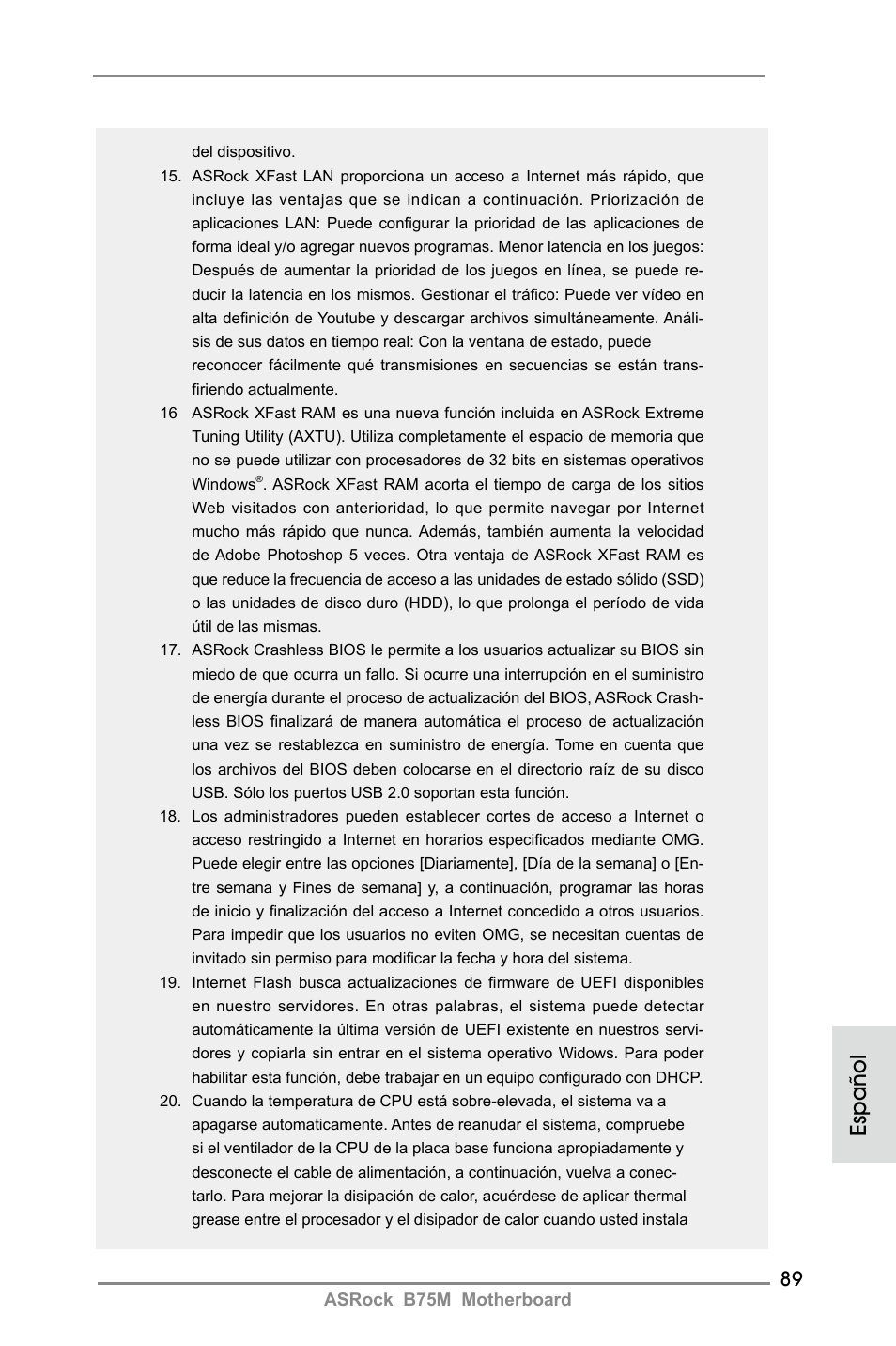Español | ASRock B75M User Manual | Page 89 / 204