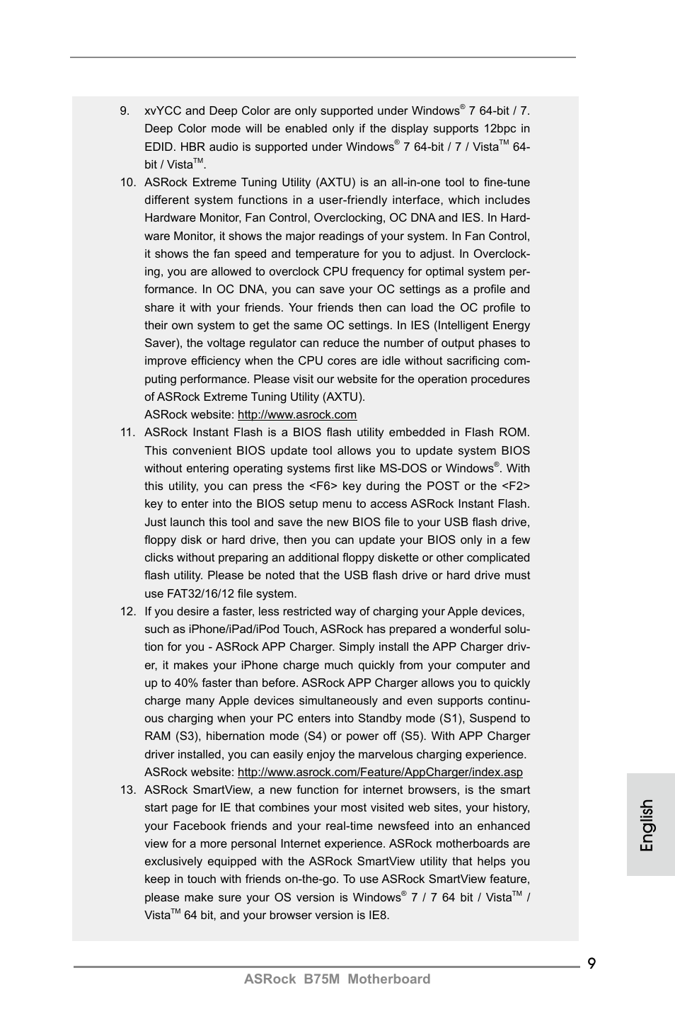 English, Asrock b75m motherboard | ASRock B75M User Manual | Page 9 / 204