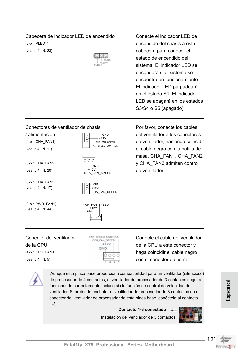 Español | ASRock Fatal1ty X79 Professional User Manual | Page 121 / 238