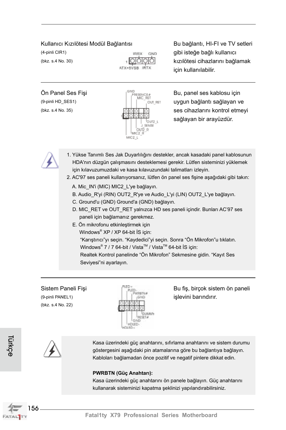 Türkçe | ASRock Fatal1ty X79 Professional User Manual | Page 156 / 238