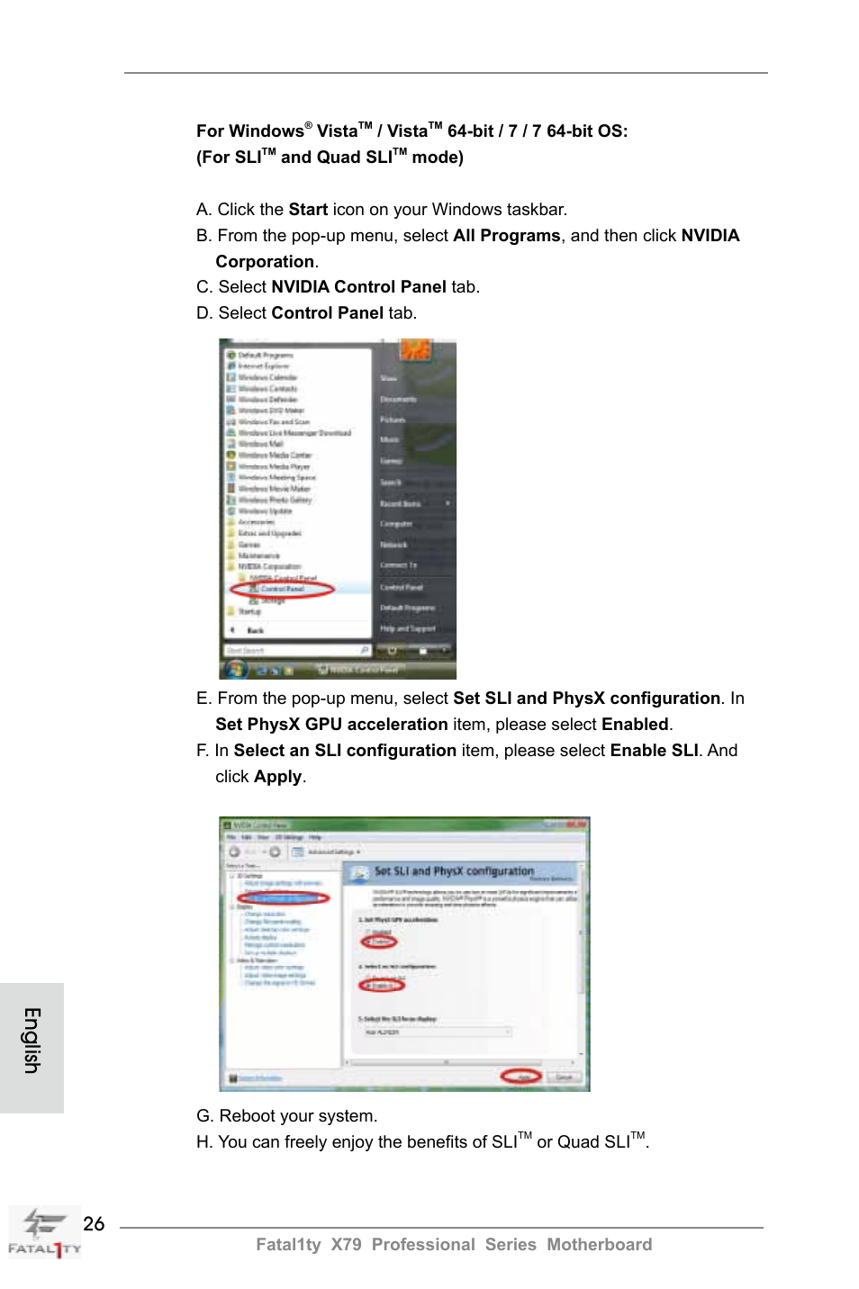 English | ASRock Fatal1ty X79 Professional User Manual | Page 26 / 238