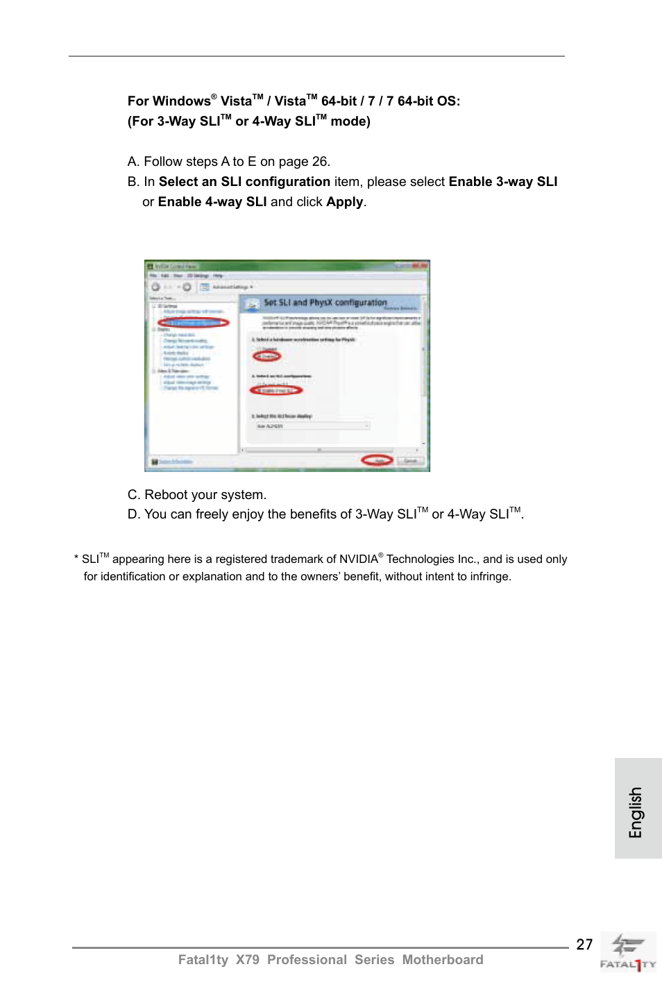 English | ASRock Fatal1ty X79 Professional User Manual | Page 27 / 238
