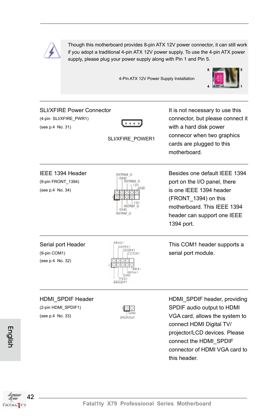 English | ASRock Fatal1ty X79 Professional User Manual | Page 42 / 238
