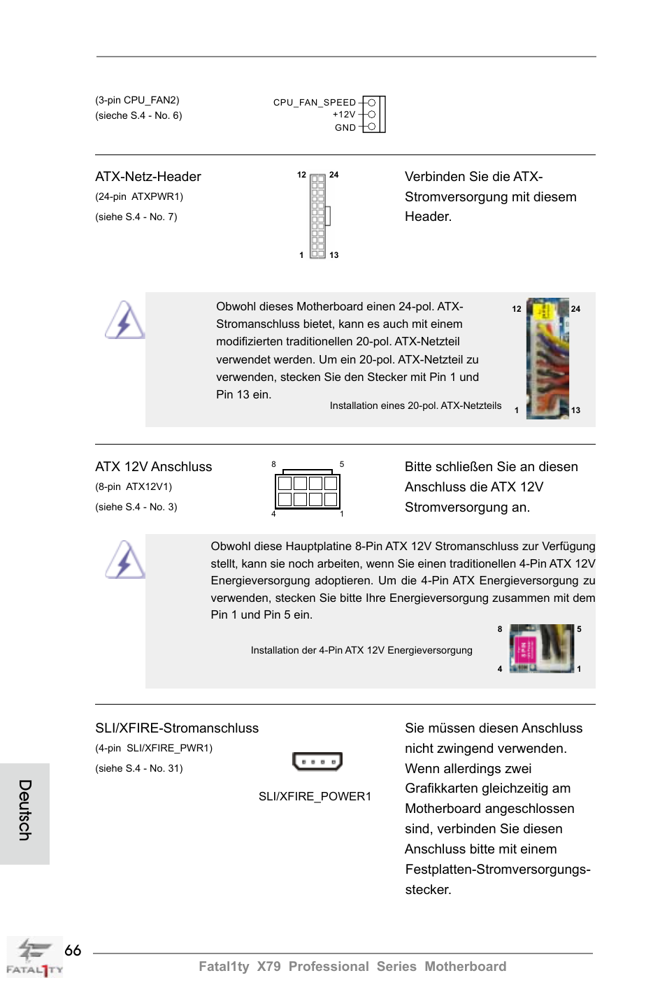 Deutsch | ASRock Fatal1ty X79 Professional User Manual | Page 66 / 238
