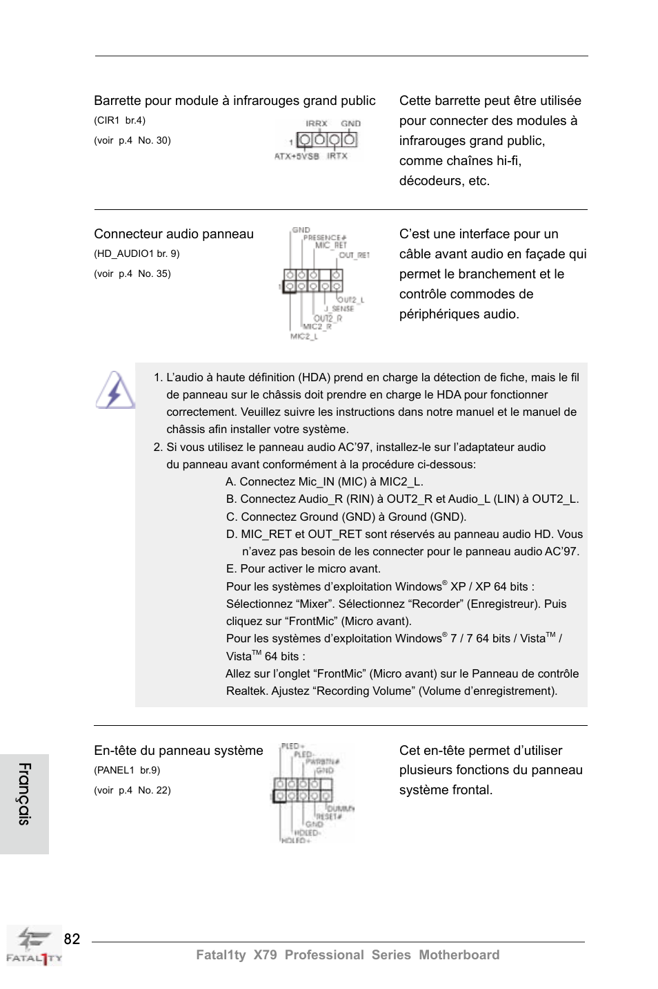 Français | ASRock Fatal1ty X79 Professional User Manual | Page 82 / 238