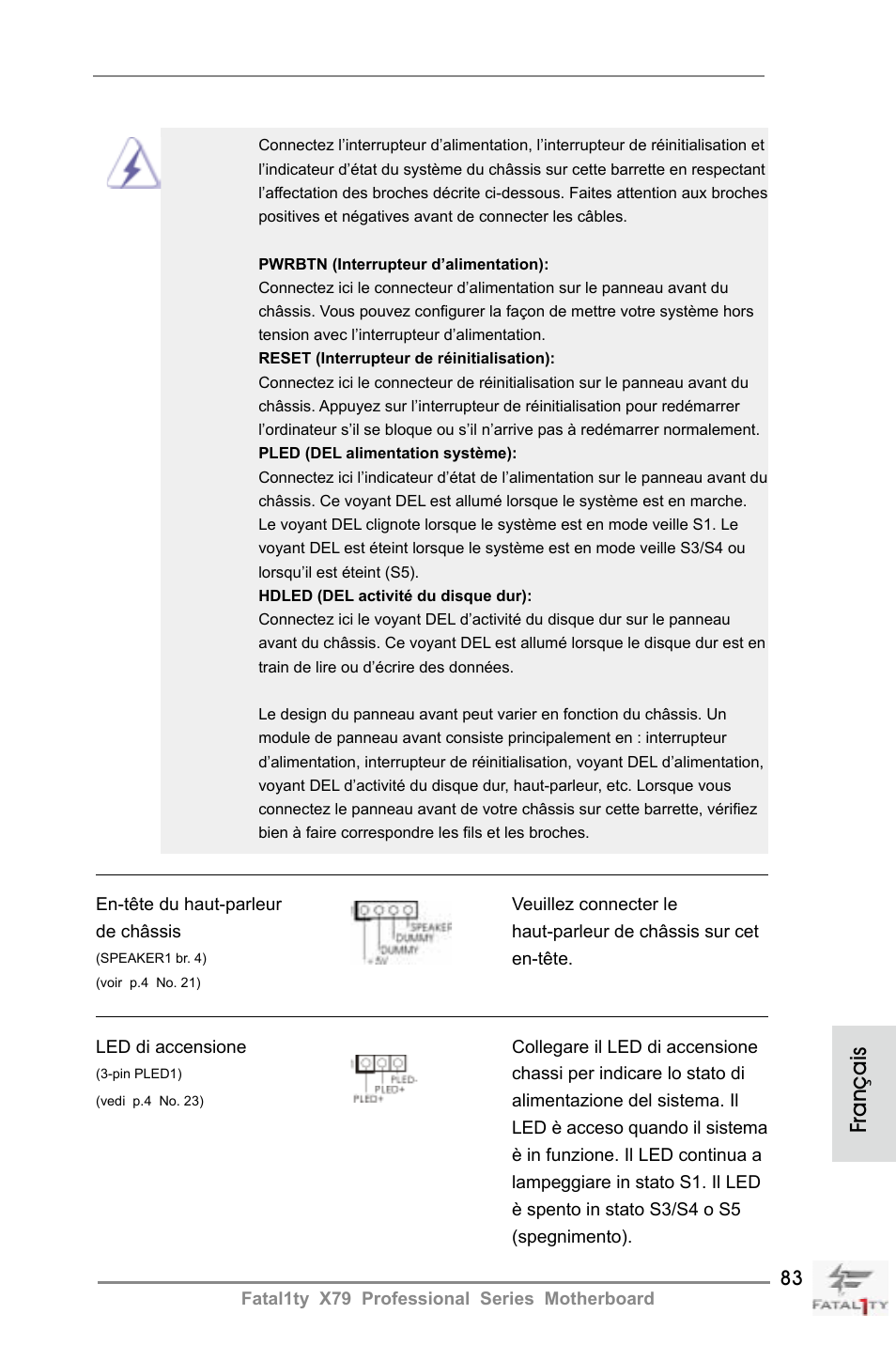 Français | ASRock Fatal1ty X79 Professional User Manual | Page 83 / 238