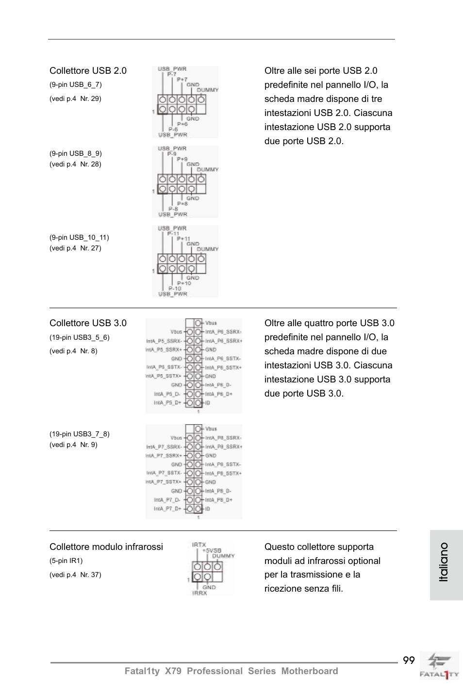 Italiano | ASRock Fatal1ty X79 Professional User Manual | Page 99 / 238