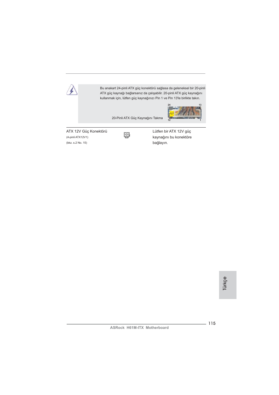 Türkçe | ASRock H61M-ITX User Manual | Page 115 / 165