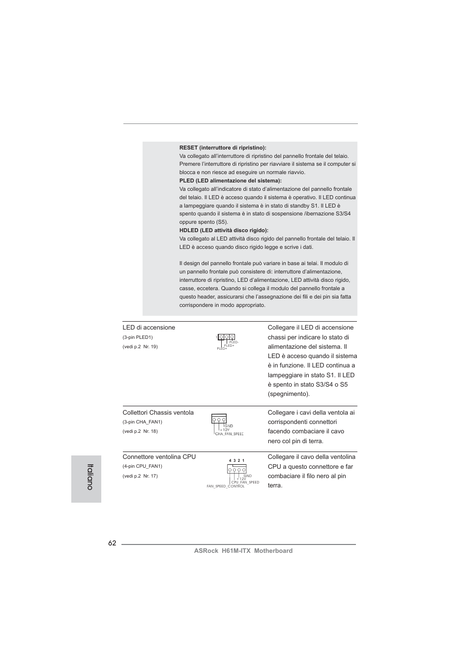 Italiano | ASRock H61M-ITX User Manual | Page 62 / 165