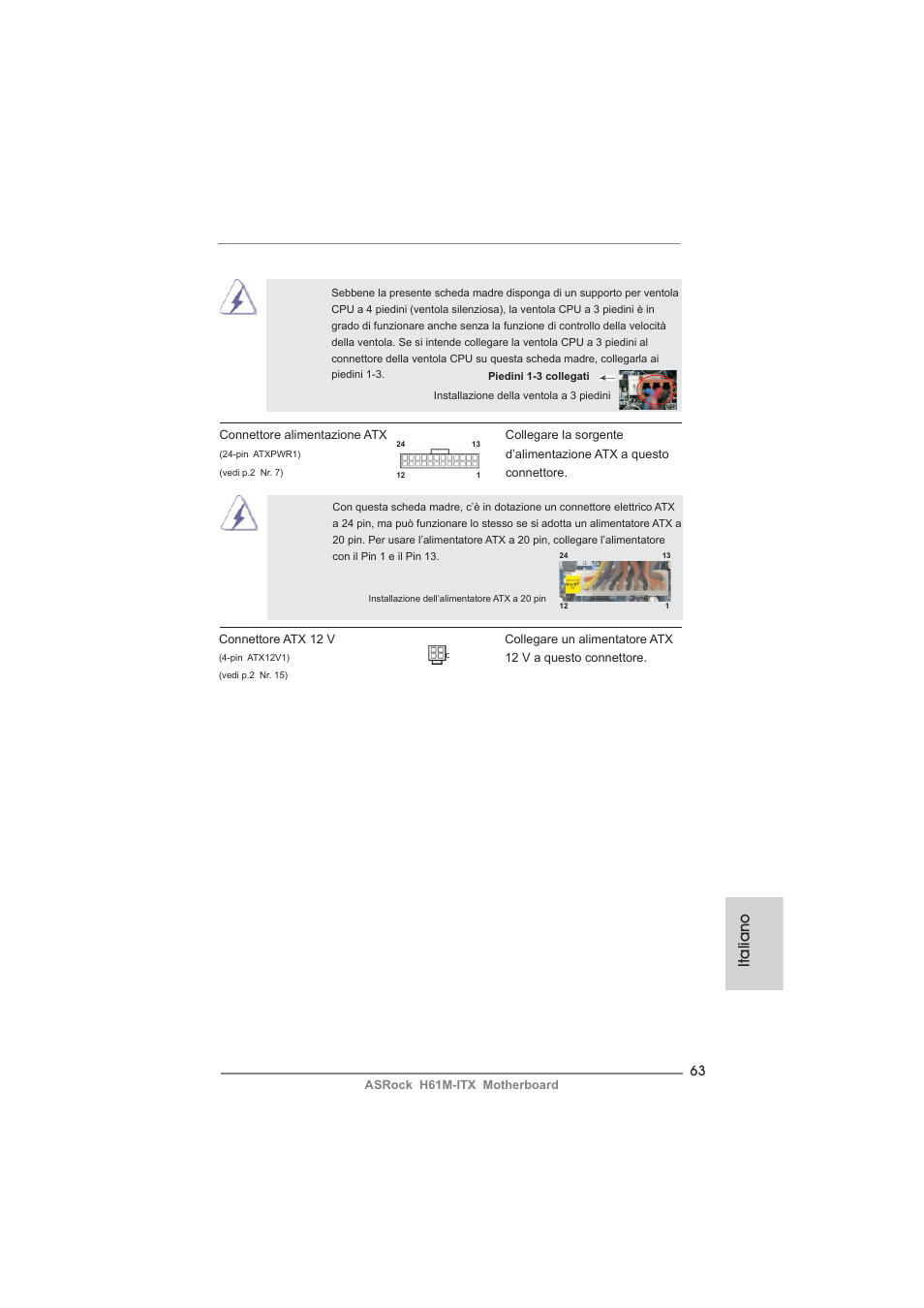 Italiano | ASRock H61M-ITX User Manual | Page 63 / 165