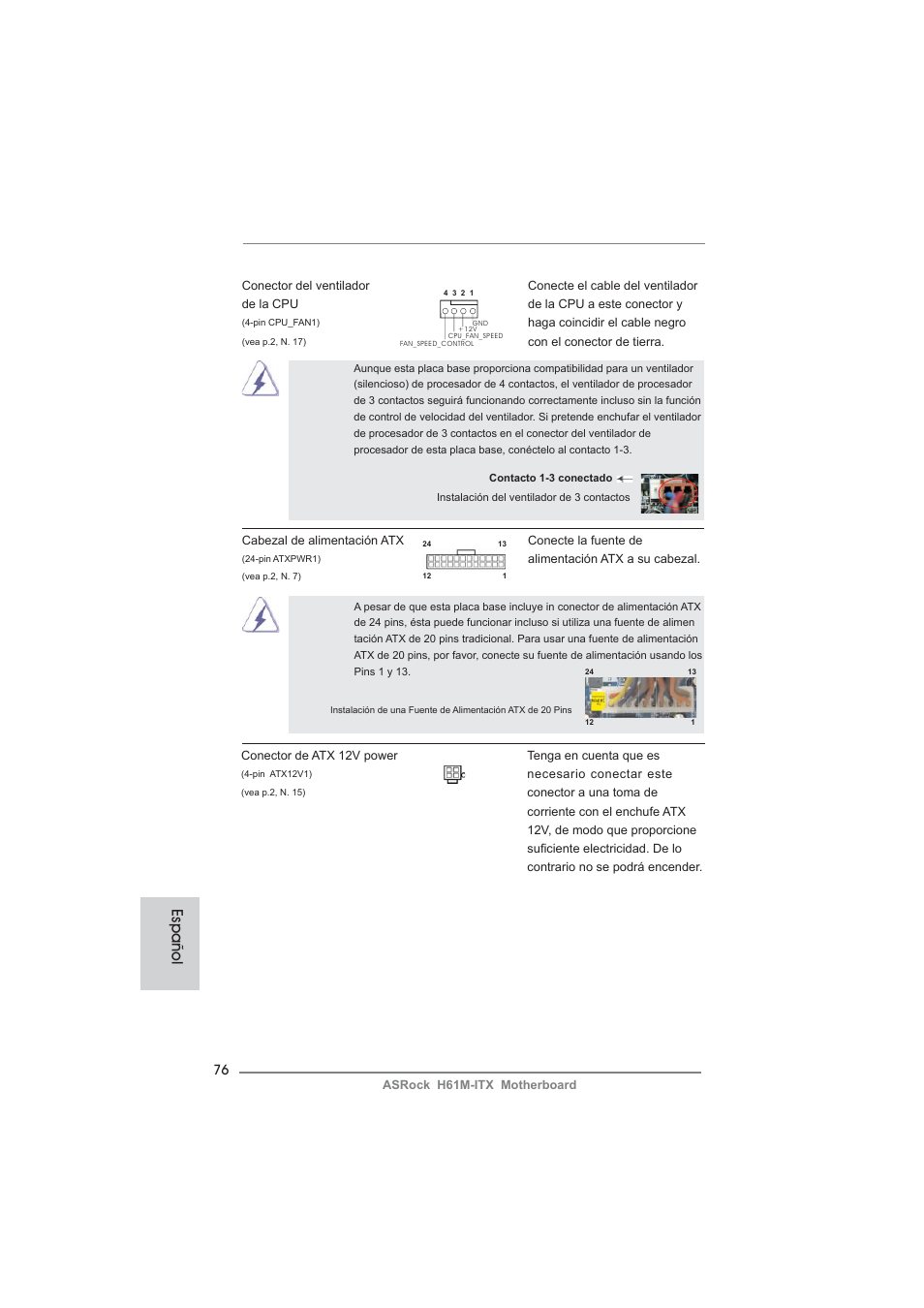 Español | ASRock H61M-ITX User Manual | Page 76 / 165