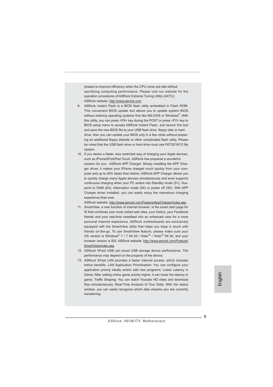 English | ASRock H61M-ITX User Manual | Page 9 / 165