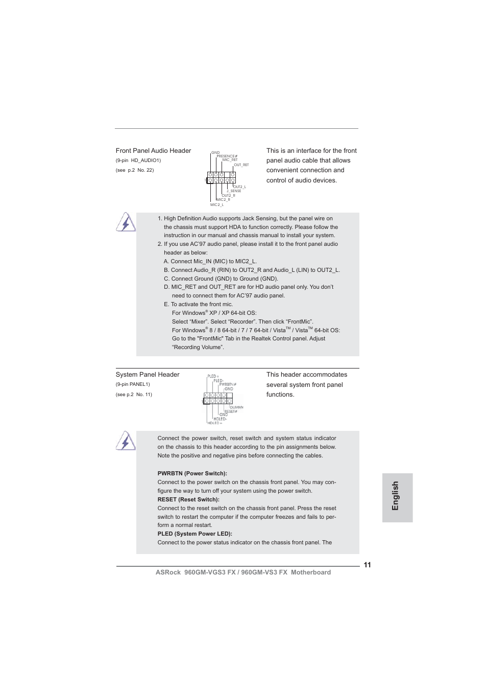 English | ASRock 960GM-VGS3 FX User Manual | Page 11 / 39