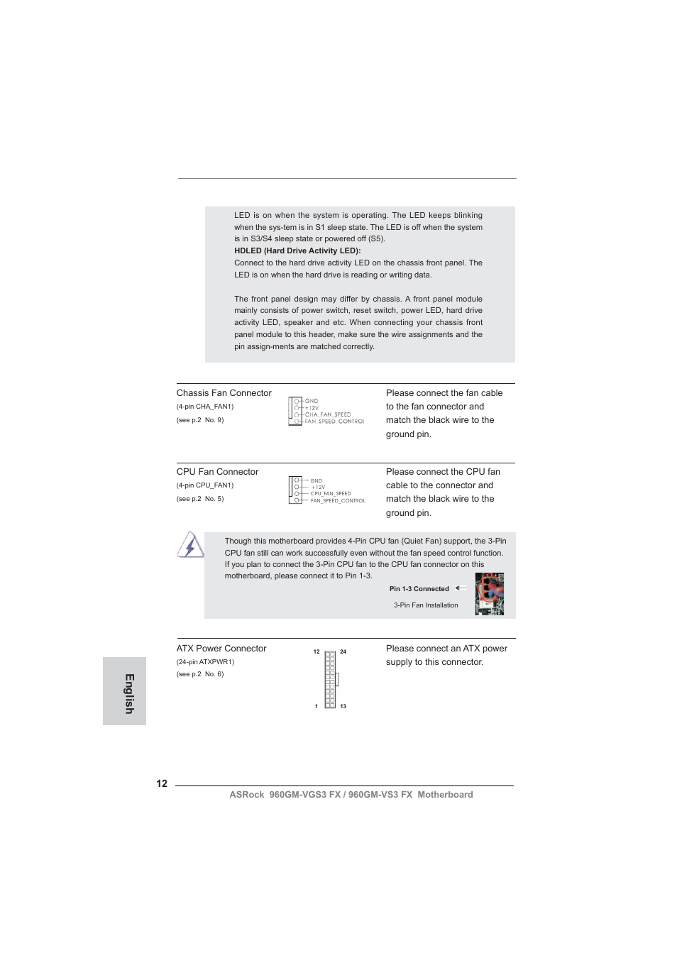 English | ASRock 960GM-VGS3 FX User Manual | Page 12 / 39