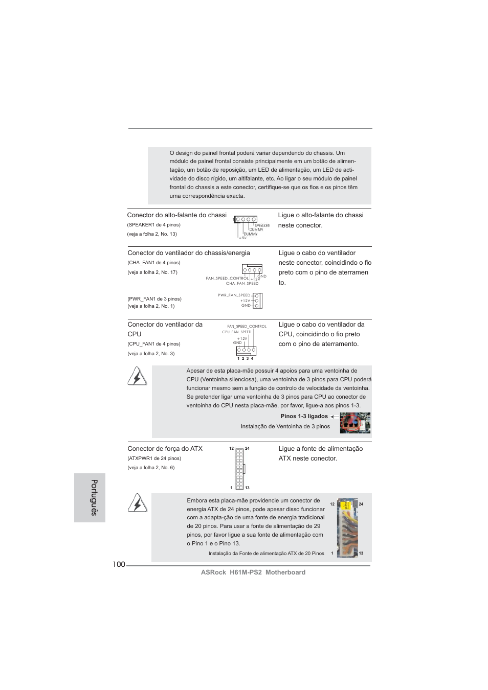 Po rtuguês | ASRock H61M-PS2 User Manual | Page 100 / 164