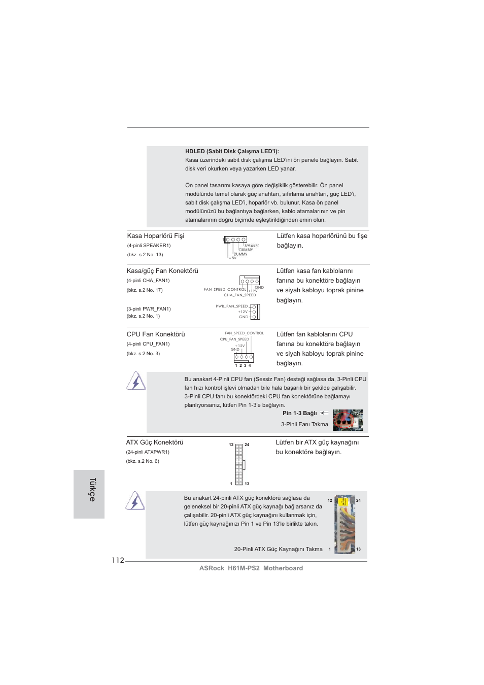 Türkçe | ASRock H61M-PS2 User Manual | Page 112 / 164