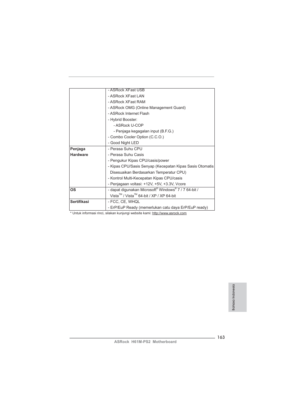 ASRock H61M-PS2 User Manual | Page 163 / 164