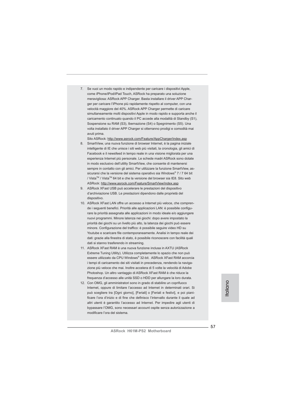 Italiano | ASRock H61M-PS2 User Manual | Page 57 / 164