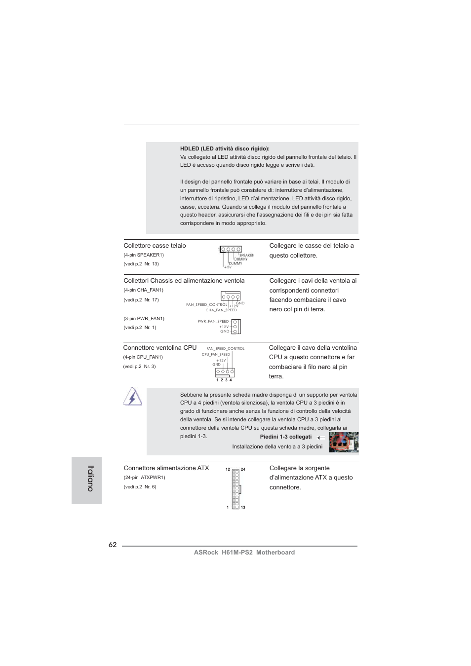 Italiano | ASRock H61M-PS2 User Manual | Page 62 / 164