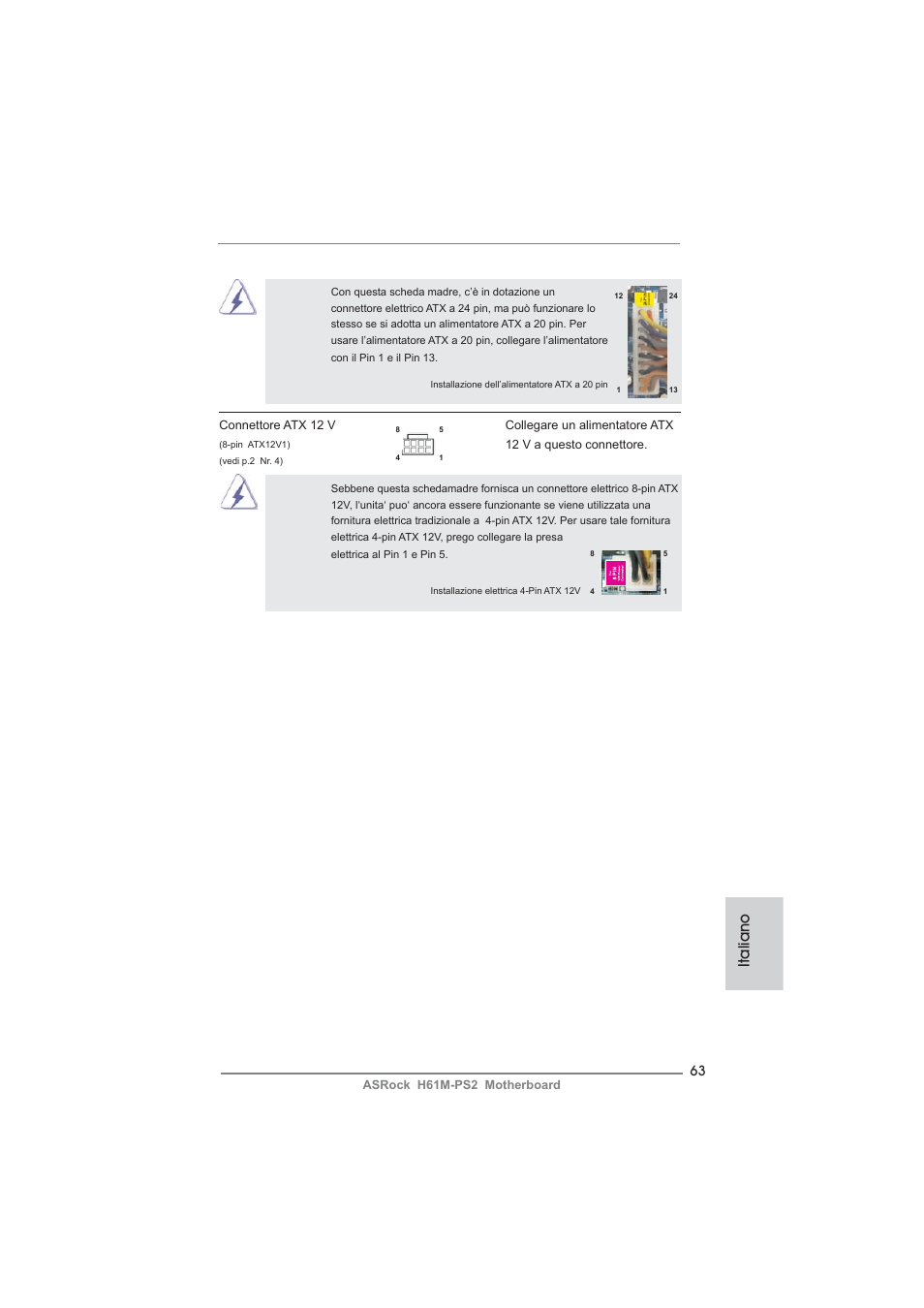 Italiano | ASRock H61M-PS2 User Manual | Page 63 / 164