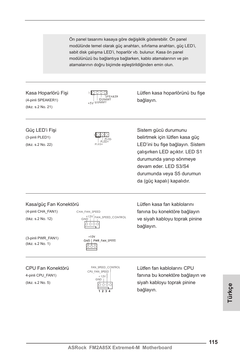 Türkçe | ASRock FM2A85X Extreme4-M User Manual | Page 115 / 176