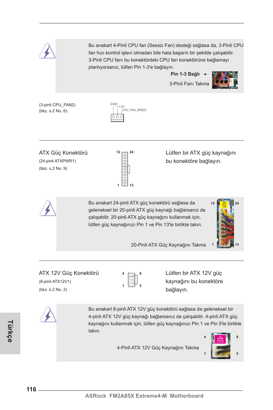 Türkçe | ASRock FM2A85X Extreme4-M User Manual | Page 116 / 176
