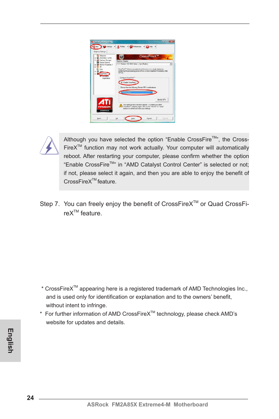 English, Or quad crossfi- rex, Feature | ASRock FM2A85X Extreme4-M User Manual | Page 24 / 176