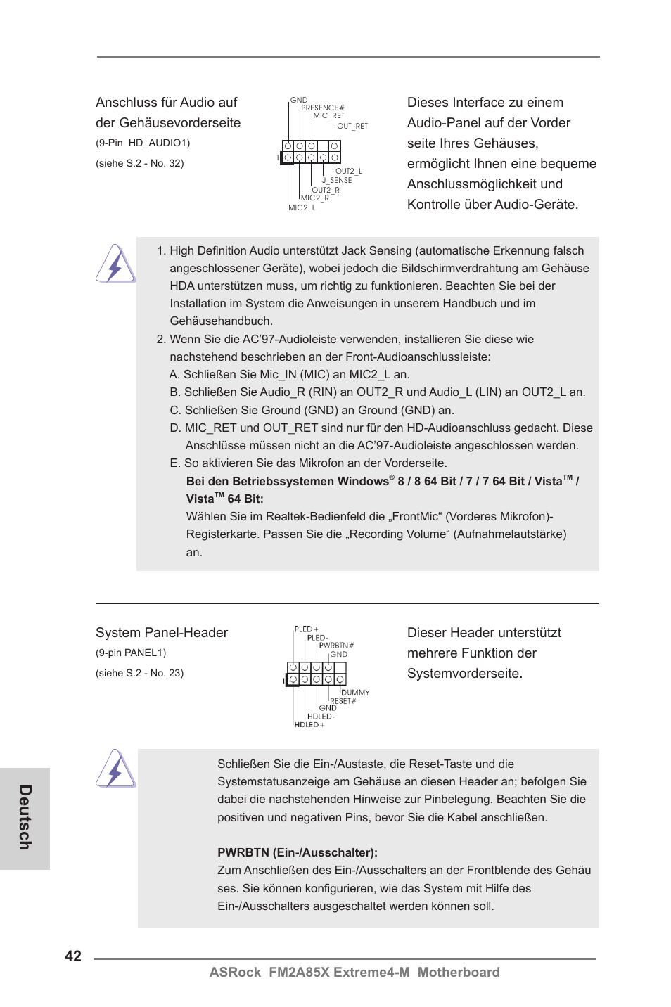 Deutsch | ASRock FM2A85X Extreme4-M User Manual | Page 42 / 176