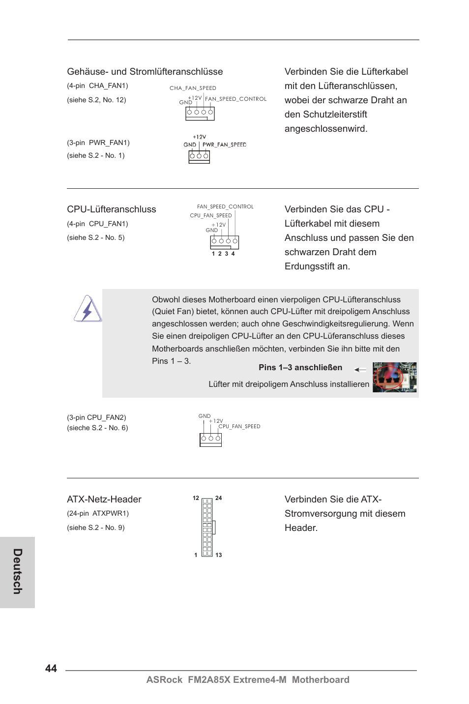 Deutsch | ASRock FM2A85X Extreme4-M User Manual | Page 44 / 176