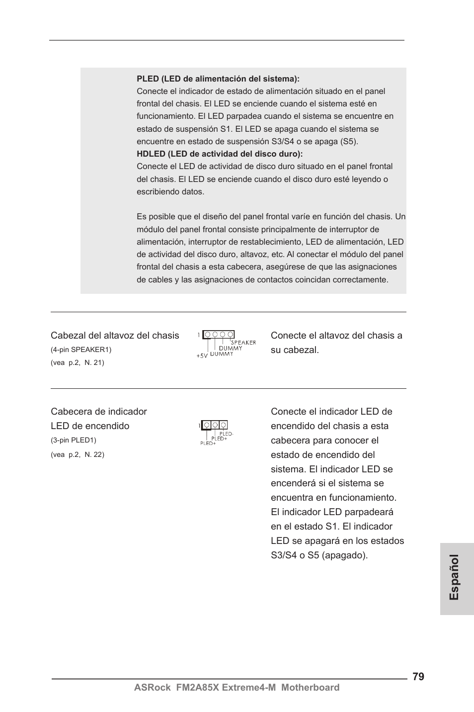 Español | ASRock FM2A85X Extreme4-M User Manual | Page 79 / 176